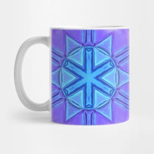 Mosaic Kaleidoscope Flower Blue and Purple Mug